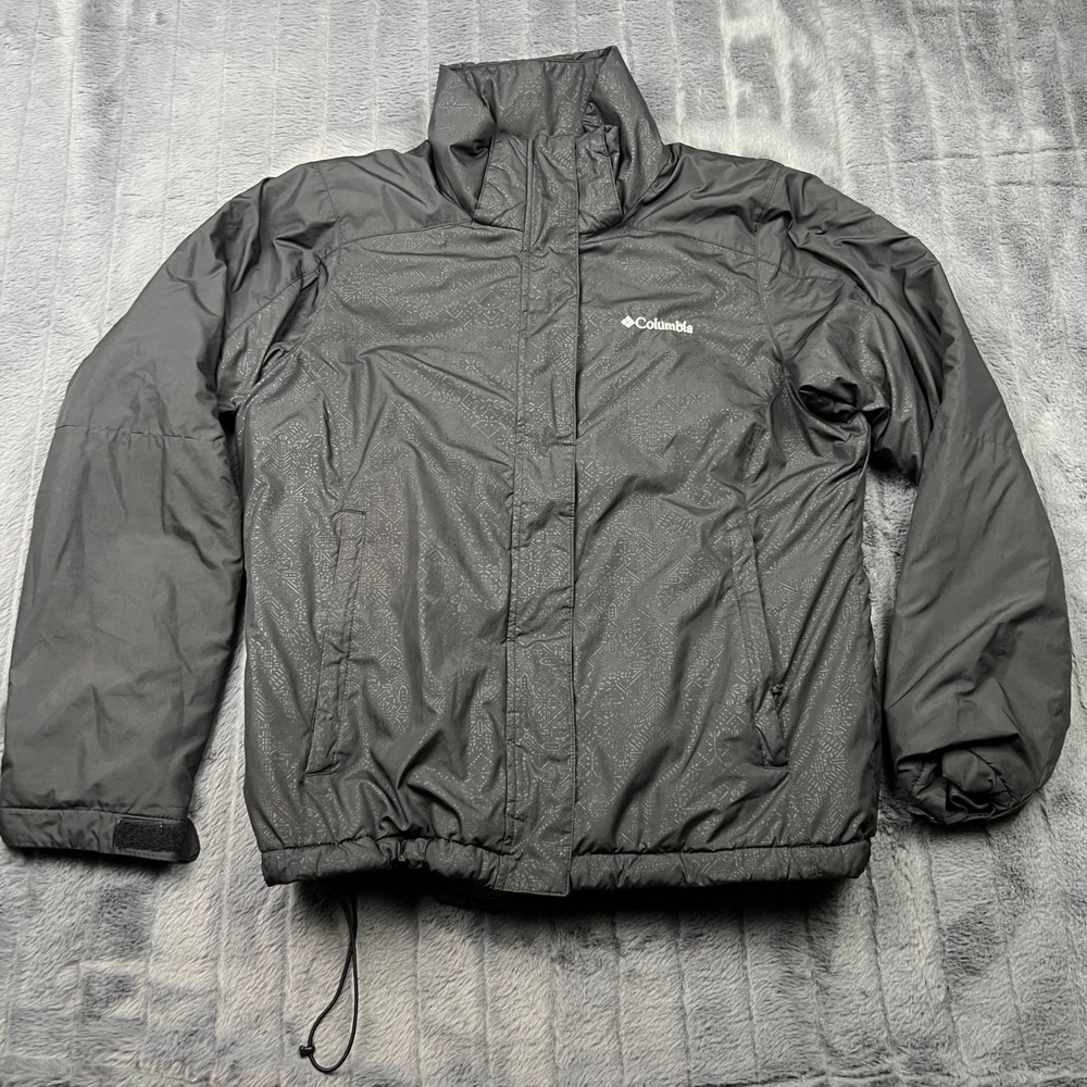 Columbia Sportswear Mens Black Geometric Insulated Full Zip Jacket Medium 14487